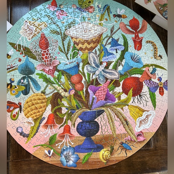 Floral Round Puzzle eeBoo 500 pc - Picture 1 of 4